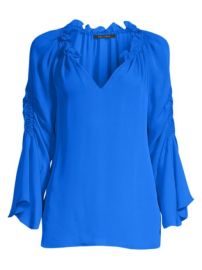 Kobi Halperin - Carolina Ruched Silk Bell-Sleeve Blouse at Saks Fifth Avenue